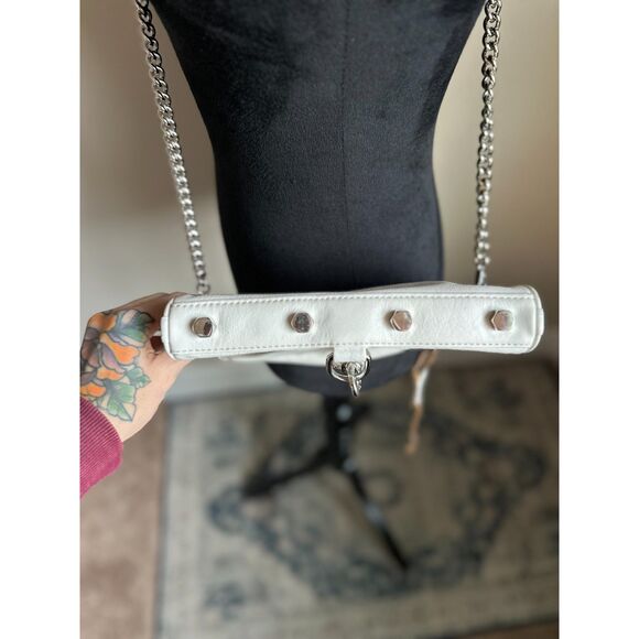 REBECCA MINKOFF White Leather Mini MAC Convertible Crossbody Bag - Picture 4 of 7